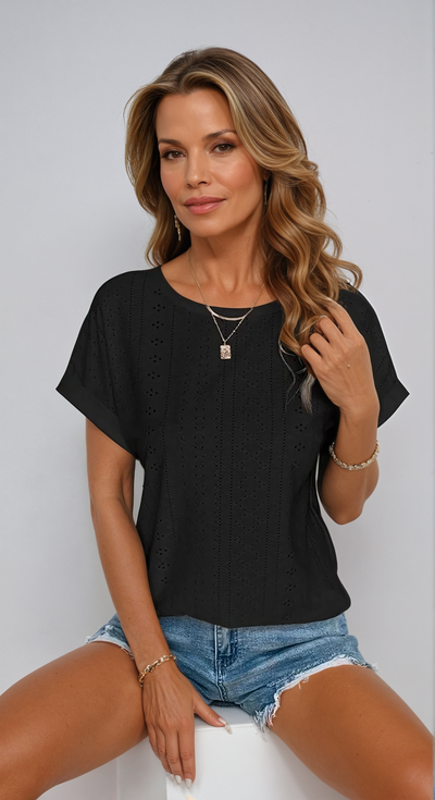Orlena - Casual Eyelet Top