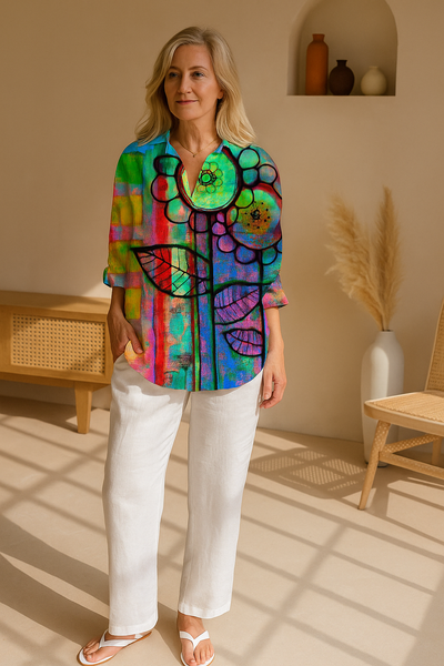 Fenna | Artistic Bloom Blouse