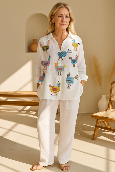 Ingrid | Playful Hen Blouse