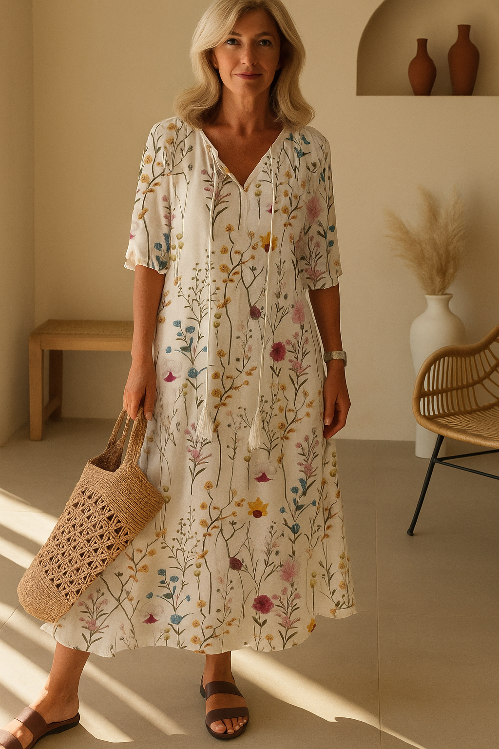 Zara | Chic Boho Midi Dress