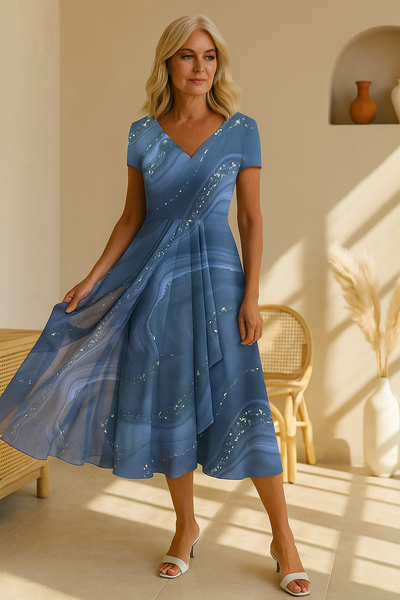 Zara | Elegant V-neck Midi Dress