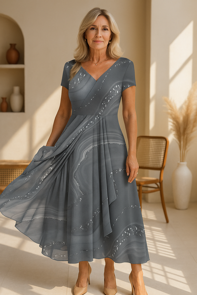 Zara | Elegant V-neck Midi Dress