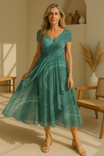 Zara | Elegant V-neck Midi Dress