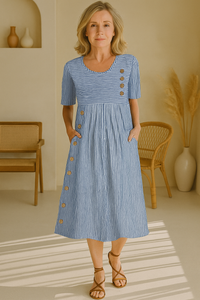 Cleo | Striped Midi Dress