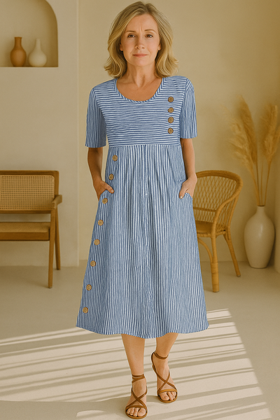 Cleo | Striped Midi Dress