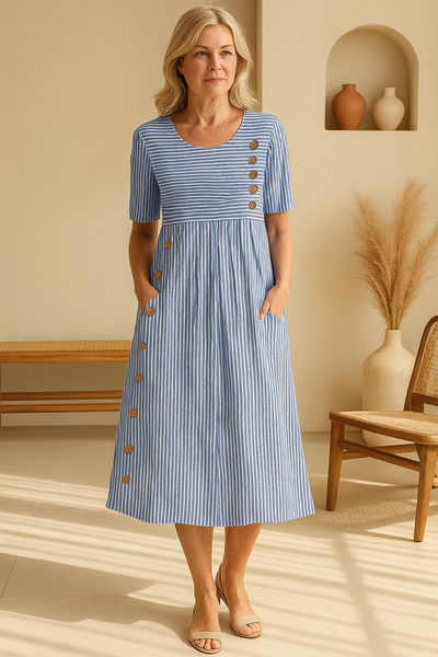 Cleo | Striped Midi Dress