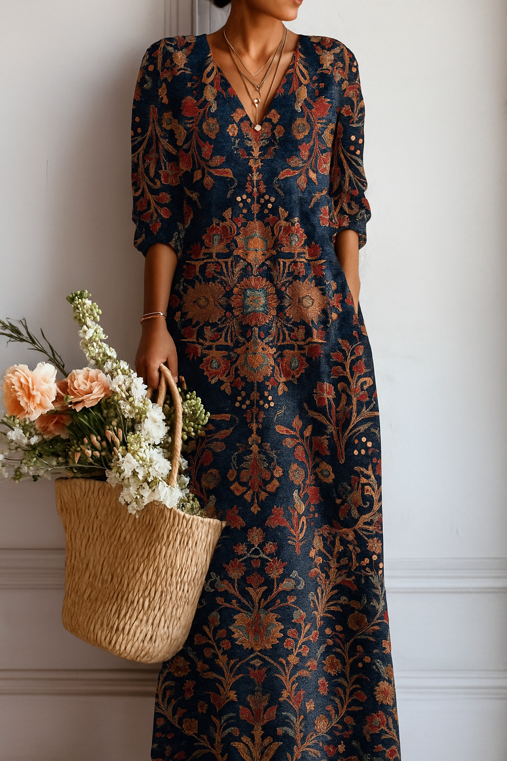 Mary | Vintage Flower Art Print Tunic Dress