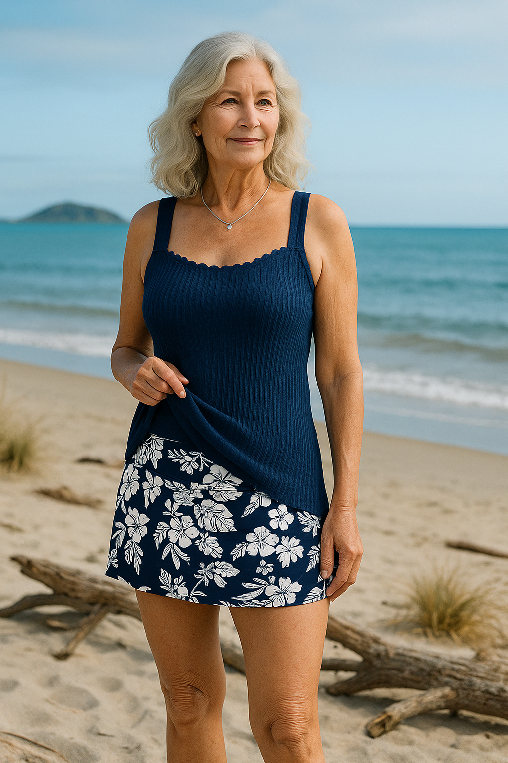 Magnolia | Leaf Print Tankini Set