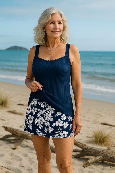 Magnolia | Leaf Print Tankini Set